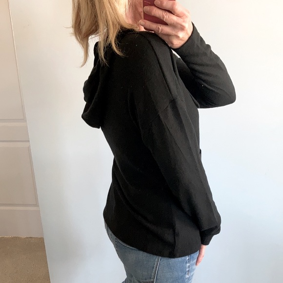 Basic Black, Brushed Hacci Hooded Top - Picture 4 of 9